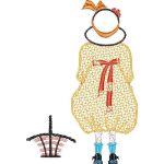 Girl with Basket Children Design SI1086