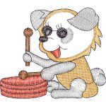Dog with Drum Children Design SI1090