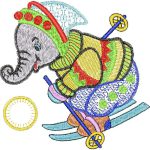 Elephant Skiing Children Design SI1104
