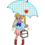 Girl with Umbrella Children Design SI1109