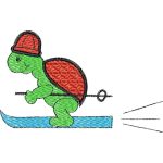 Ski Turtle Mascots Design SI2490