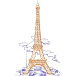 Eiffel Tower Ethnic Design EA21489
