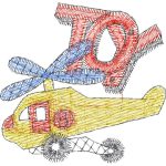 Helicopter Toy embroidery Design EA22371