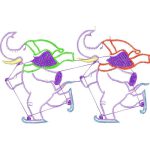 Elephants Skiing Design EA20605