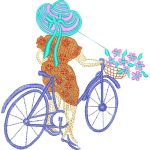 Woman Riding Bicycle Design EA24023