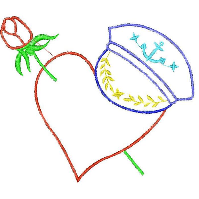 Navy Heart Design EA24032 - Image 1