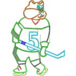 Ice Hockey Bulldog Design EA23653