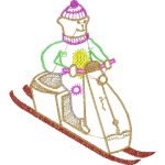 Cat on Snowmobile Design EA20662