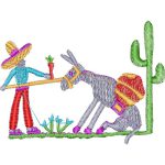 Mexican Man With Donkey Design EA22453