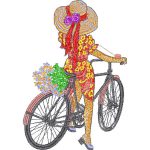 Woman Riding Bicycle Design EA24061