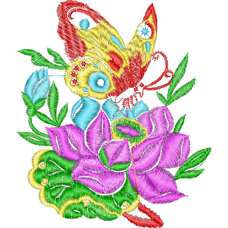 S_1117-1.jpg Butterfly on Flower Design EA22481 - Image 1