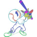 Baseball Wolf Design EA20749