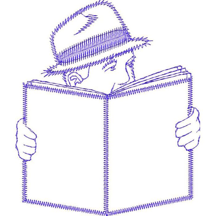 Man Reading Newspaper Design EA24518 - Image 1