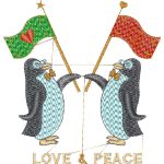 Love & Peace Penguins Design EA20790