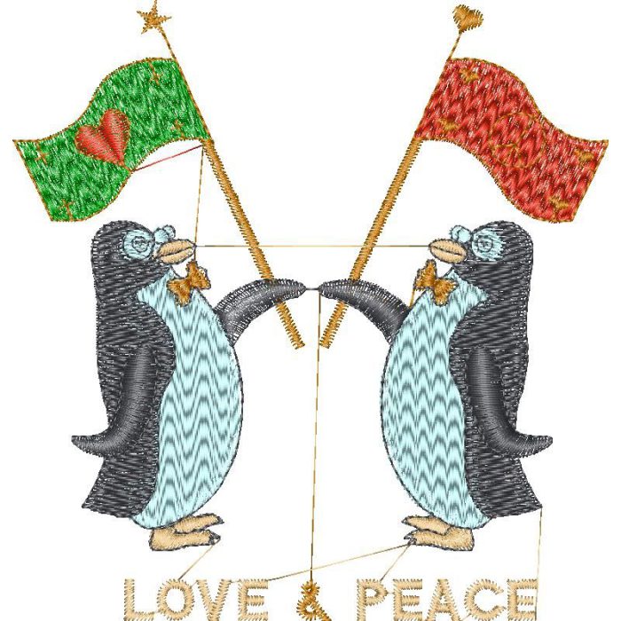 Love & Peace Penguins Design EA20790 - Image 1