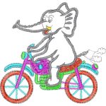 Elephant Riding Motorbike Design EA20924