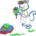 Cat Eating Ice Cream Design EA21073