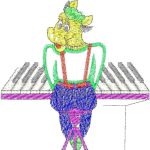 Cow Playing The Piano Design EA22716